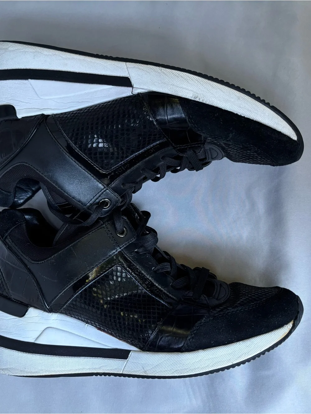 Michael Kors Women’s Black Mixed-Material Sneakers Size 9